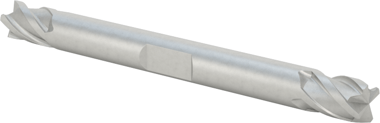 İki Freze Uçlu Kobalt Çelik Kare Uçlu Freze, Kaplamasız, 4 Kanallı, 3/16" Freze Çapı, 9/32" Kesme Uzunluğu