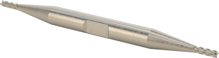 İki Freze Uçlu Kobalt Çelik Kare Uçlu Freze, Kaplamasız, 4 Kanallı, 1/16" Freze Çapı, 7/32" Kesme Uzunluğu
