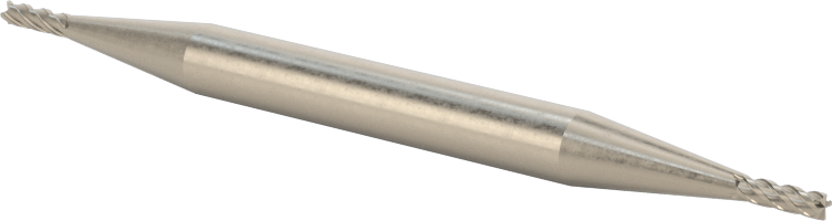 İki Freze Uçlu Kobalt Çelik Kare Uçlu Freze, Kaplamasız, 4 Kanallı, 1/16" Freze Çapı, 7/32" Kesme Uzunluğu