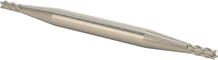 İki Freze Uçlu Kobalt Çelik Kare Uçlu Freze, Kaplamasız, 4 Kanallı, 3/32" Freze Çapı, 2-5/8" Toplam Uzunluk