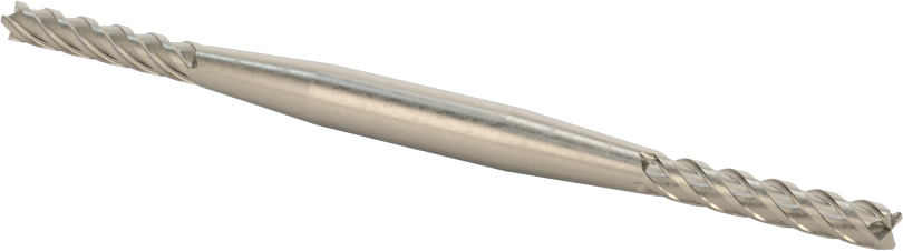 İki Freze Uçlu Kobalt Çelik Kare Uçlu Freze, Kaplamasız, 4 Kanallı, 1/8" Freze Çapı, 3/4" Kesim Uzunluğu
