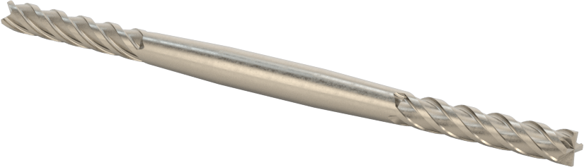 İki Freze Uçlu Kobalt Çelik Kare Uçlu Freze, Kaplamasız, 4 Kanallı, 5/32" Freze Çapı, 7/8" Kesme Uzunluğu