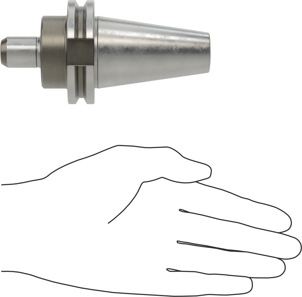 Cat 40 Konik Uçlu Freze Tutucusu, 1/8" şaft çapı için, 2-3/8" Uzunluk