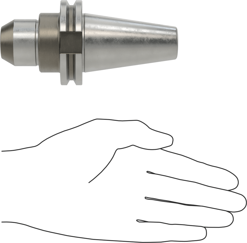 Cat 40 Konik Uçlu Freze Tutucusu, 1/2" Şaft Çapı için, 2-1/2" Uzunluk