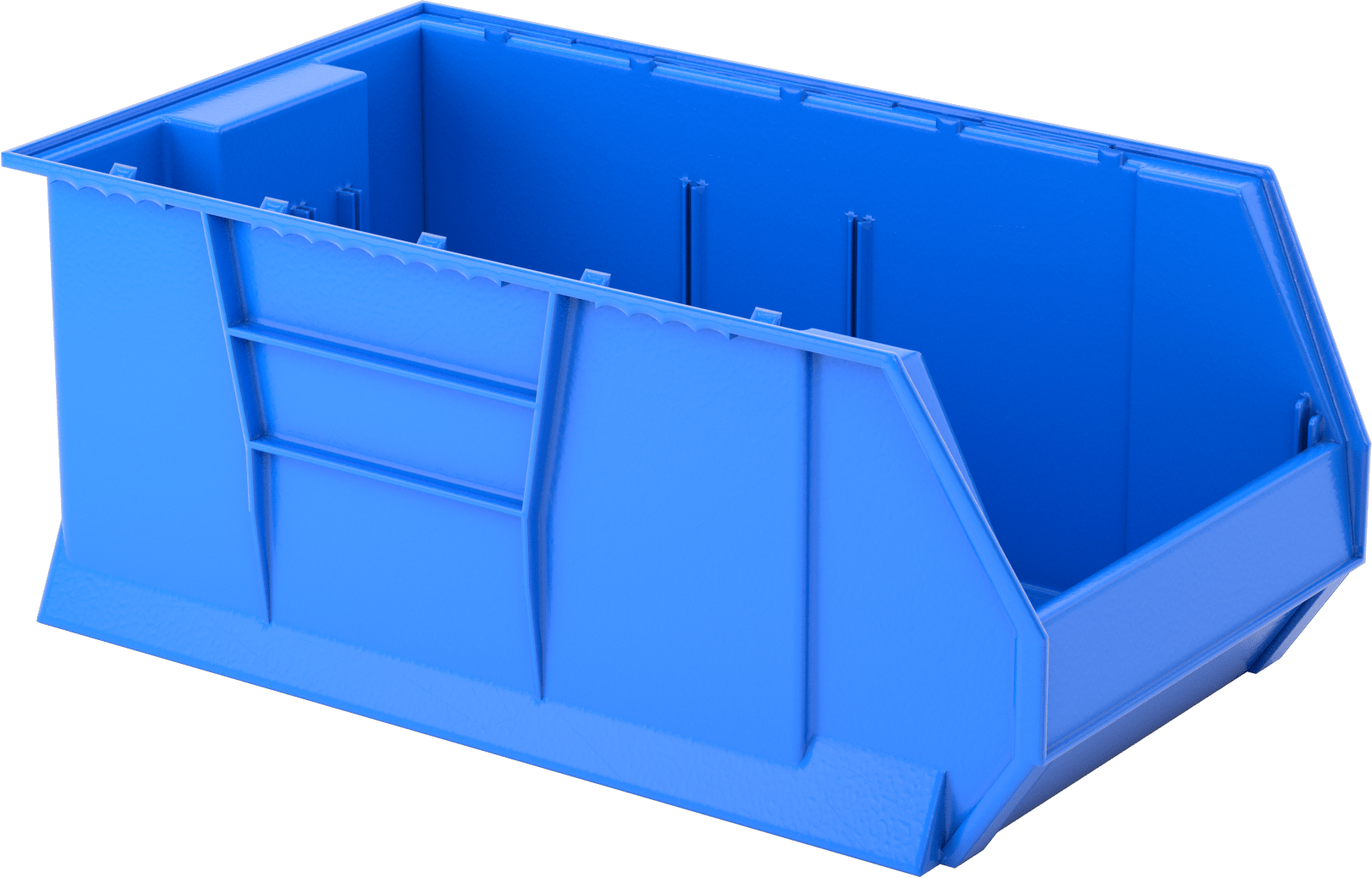 İstiflenebilir Plastik Kutu, 23-7/8“ Genişlik x 41-7/8” Derinlik x 17-1/2" Yükseklik, Mavi
