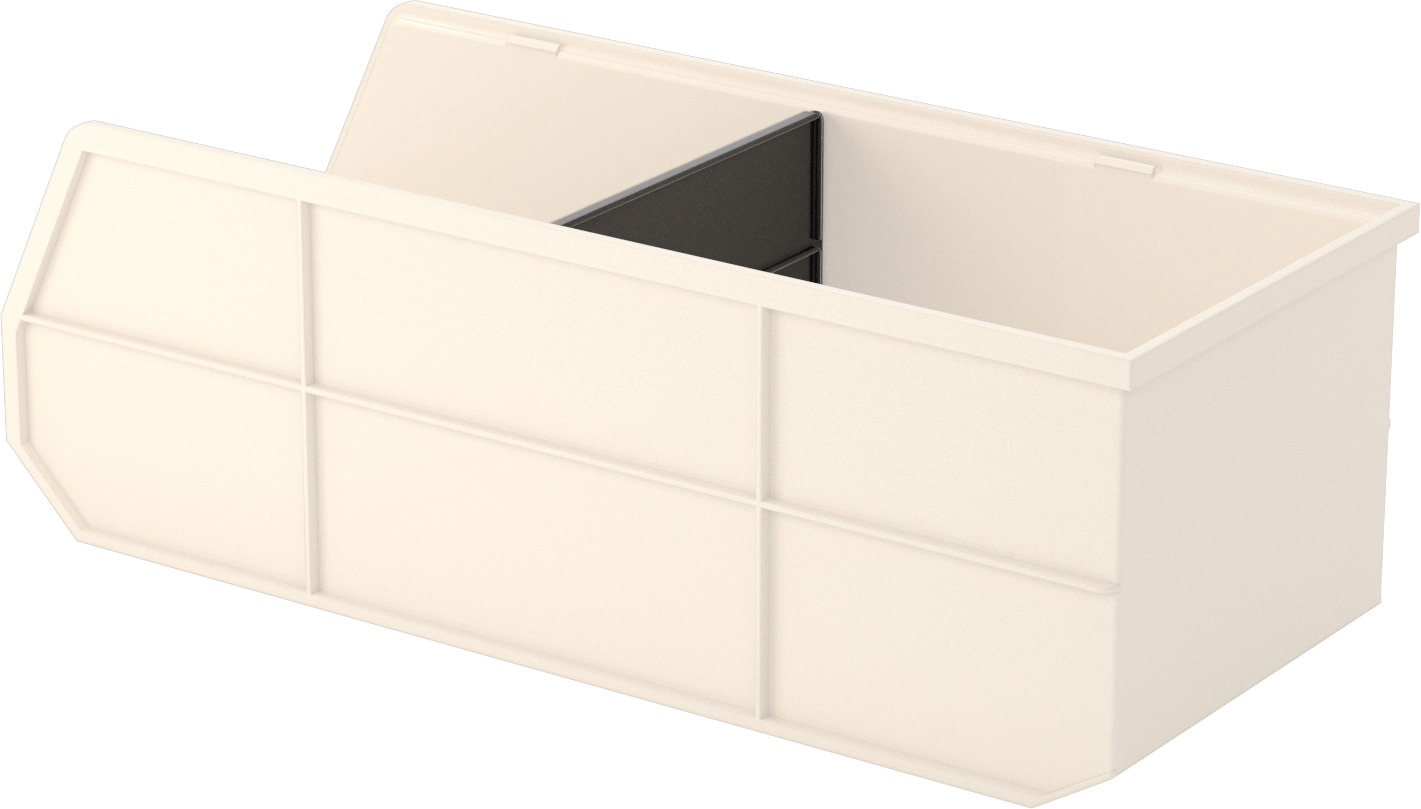 İstiflenebilir Plastik Kutu, 8-1/4“ Genişlik x 20-1/2” Derinlik x 7" Yükseklik, Bej