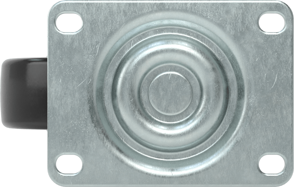 4-1/8“ x 3-1/8” Plakalı Debris-Guard Tekerlek, 3-1/2 inç Çapında Siyah Katı Kauçuk Tekerlekli Döner Ayak
