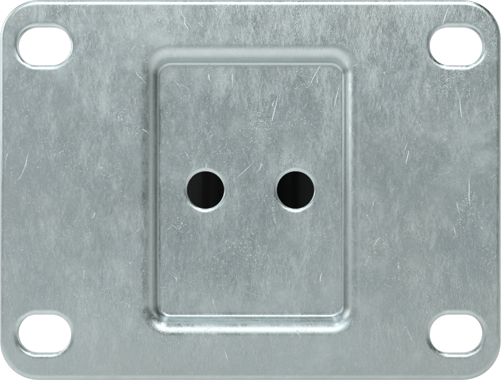4-1/8“ x 3-1/8” Plakalı Debris-Guard Tekerlek, 3-1/2" Çaplı Siyah Tread-on-Core Kauçuk Tekerlekli Sert