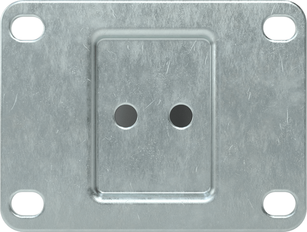 4-1/8“ x 3-1/8” Plakalı Debris-Guard Tekerlek, 3-1/2 inç Çapında Gri Kauçuk Tekerlekli Sert