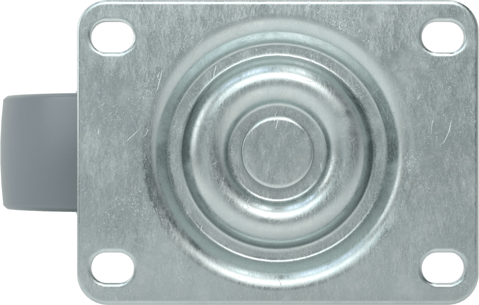 4-1/8“ x 3-1/8” Plakalı Debris-Guard Tekerlek, 3-1/2 inç Çapında Gri Kauçuk Tekerlekli Döner Ayak