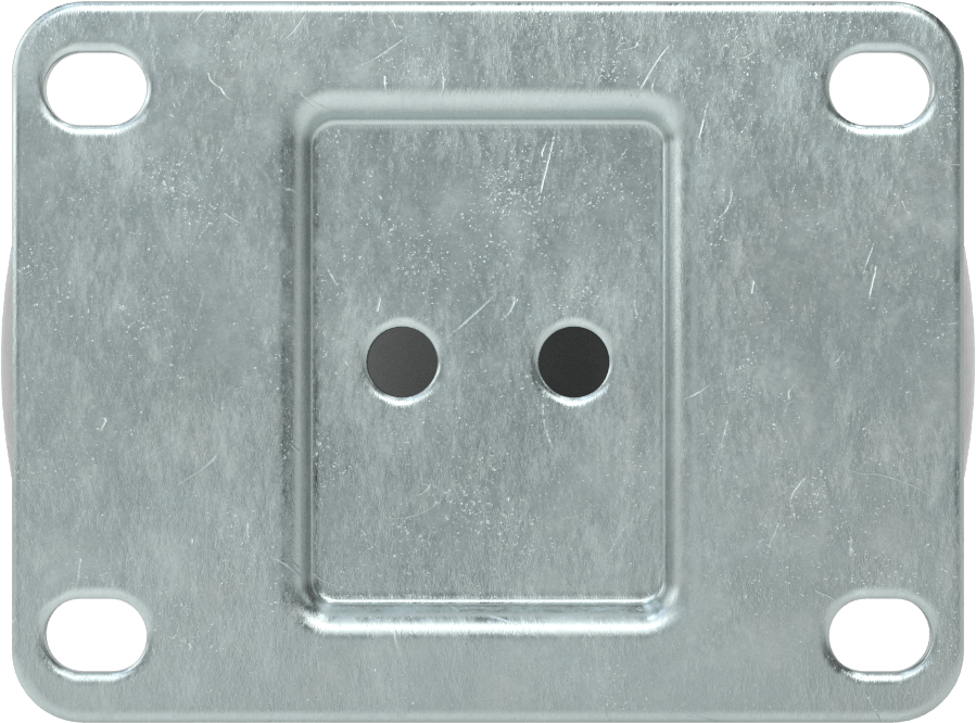 4-1/8“ x 3-1/8” Plakalı Debris-Guard Tekerlek, 5 inç Çapında Gri Kauçuk Tekerlekli Sert
