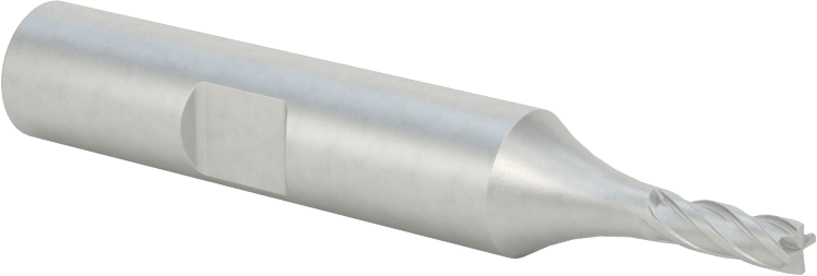 Kobalt Çelik Kare Uçlu Freze, 4 Kanallı, 1/8" Freze Çapı, 2-5/16" Toplam Uzunluk
