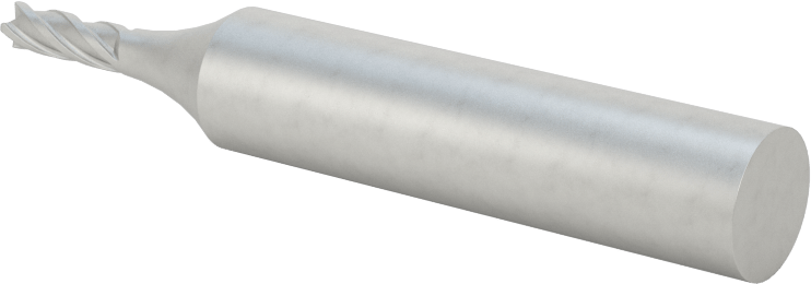 Kobalt Çelik Kare Uçlu Freze, 4 Kanallı, 1/8" Freze Çapı, 2-5/16" Toplam Uzunluk