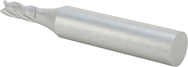Kobalt Çelik Kare Uçlu Freze, 4 Kanallı, 3/16" Freze Çapı, 2-3/8" Toplam Uzunluk