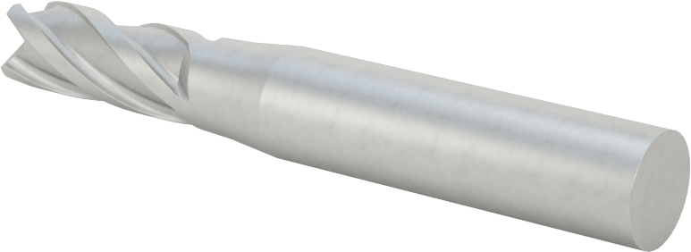 Kobalt Çelik Kare Uçlu Freze, 4 Kanallı, 5/16" Freze Çapı, 2-1/2" Toplam Uzunluk