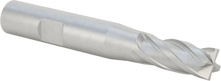 Kobalt Çelik Kare Uçlu Freze, 4 Kanallı, 5/16" Freze Çapı, 2-1/2" Toplam Uzunluk