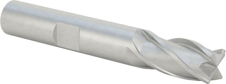 Kobalt Çelik Kare Uçlu Freze, 4 Kanallı, 3/8" Freze Çapı, 2-1/2" Toplam Uzunluk