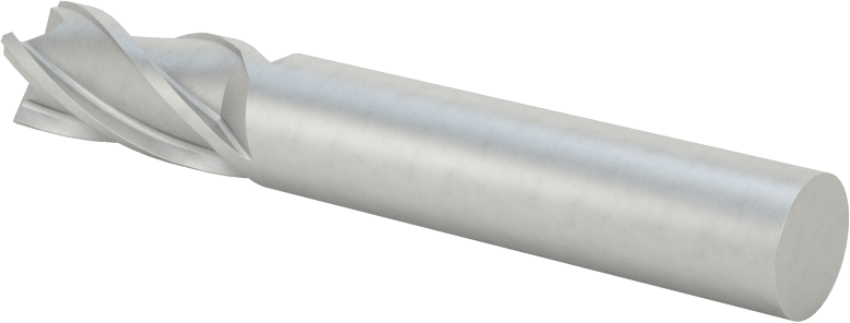 Kobalt Çelik Kare Uçlu Freze, 4 Kanallı, 3/8" Freze Çapı, 2-1/2" Toplam Uzunluk