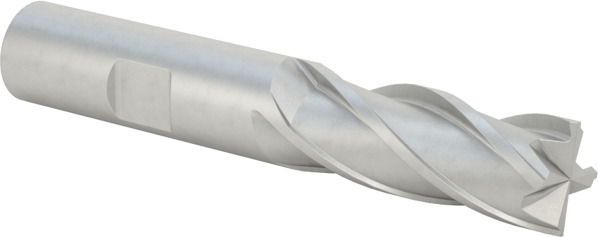 Kobalt Çelik Kare Uçlu Freze, 4 Kanallı, 5/8" Freze Çapı, 3-3/4" Toplam Uzunluk