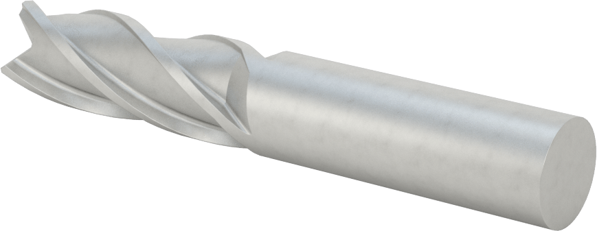 Kobalt Çelik Kare Uçlu Freze, 4 Kanallı, 5/8" Freze Çapı, 3-3/4" Toplam Uzunluk