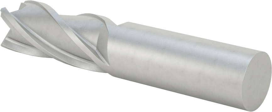 Kobalt Çelik Kare Uçlu Freze, 4 Kanallı, 3/4" Freze Çapı, 3-7/8" Toplam Uzunluk