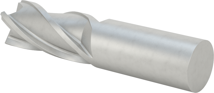 Kobalt Çelik Kare Uçlu Freze, 4 Kanallı, 1" Freze Çapı, 4-1/2" Toplam Uzunluk