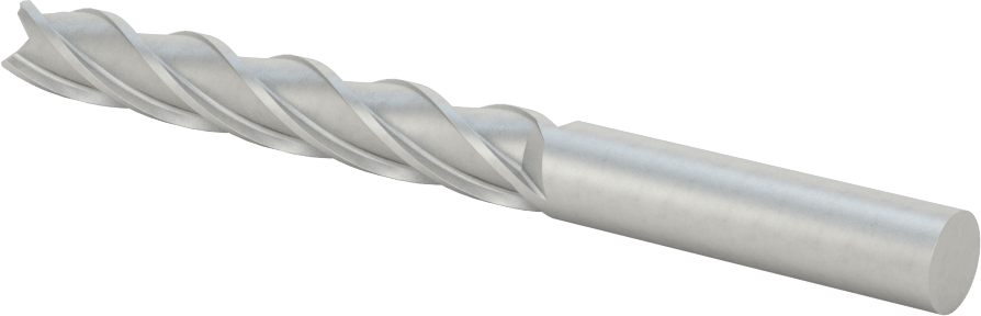 Kobalt Çelik Kare Uçlu Freze, 4 Kanallı, 3/8" Freze Çapı, 4-1/4" Toplam Uzunluk