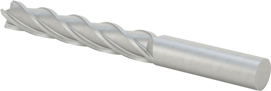 Kobalt Çelik Kare Uçlu Freze, 4 Kanallı, 1/2" Freze Çapı, 5" Toplam Uzunluk