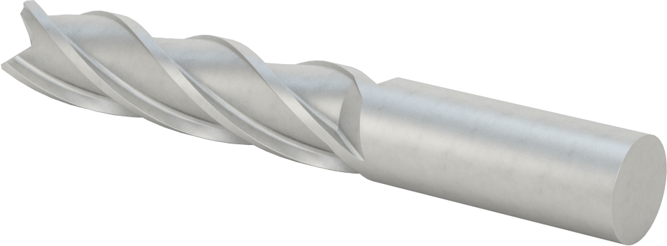 Kobalt Çelik Kare Uçlu Freze, 4 Kanallı, 3/4" Freze Çapı, 5-1/4" Toplam Uzunluk
