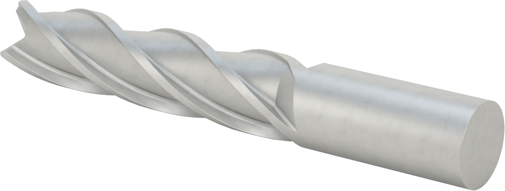 Kobalt Çelik Kare Uçlu Freze, 4 Kanallı, 1" Freze Çapı, 6-1/2" Toplam Uzunluk