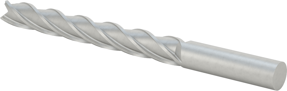 Kobalt Çelik Kare Uçlu Freze, 4 Kanallı, 1/2" Freze Çapı, 6" Toplam Uzunluk