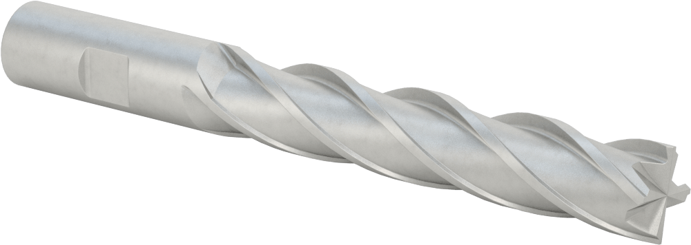 Kobalt Çelik Kare Uçlu Freze, 4 Kanallı, 3/4" Freze Çapı, 6-1/4" Toplam Uzunluk