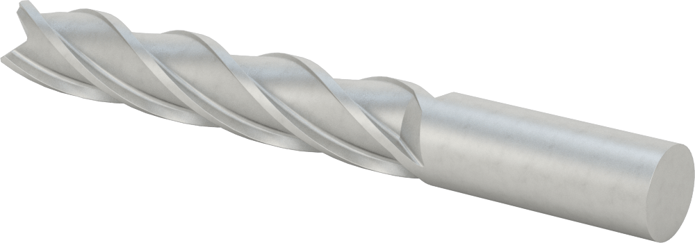 Kobalt Çelik Kare Uçlu Freze, 4 Kanallı, 3/4" Freze Çapı, 6-1/4" Toplam Uzunluk