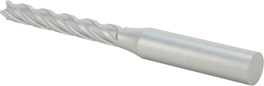 Kobalt Çelik Kare Uçlu Freze, 4 Kanallı, 1/4" Freze Çapı, 3-9/16" Toplam Uzunluk