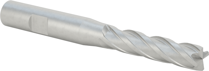 Kobalt Çelik Kare Uçlu Freze, 4 Kanallı, 5/16" Freze Çapı, 3-1/8" Toplam Uzunluk