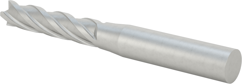 Kobalt Çelik Kare Uçlu Freze, 4 Kanallı, 5/16" Freze Çapı, 3-1/8" Toplam Uzunluk