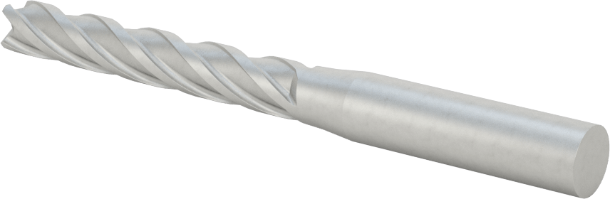 Kobalt Çelik Kare Uçlu Freze, 4 Kanallı, 5/16" Freze Çapı, 3-3/4" Toplam Uzunluk