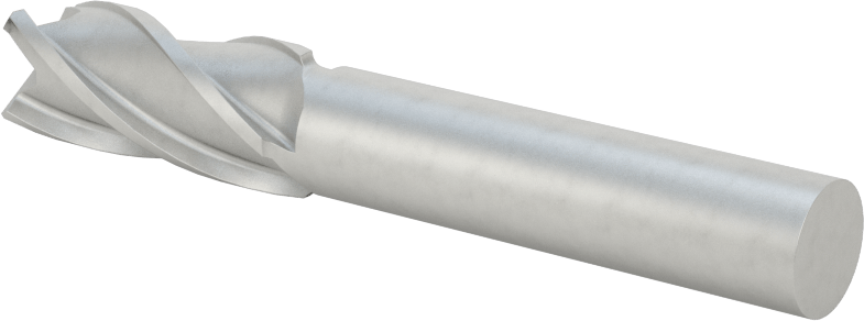 Kobalt Çelik Kare Uçlu Freze, 4 Kanallı, 7/16" Freze Çapı, 2-11/16" Toplam Uzunluk