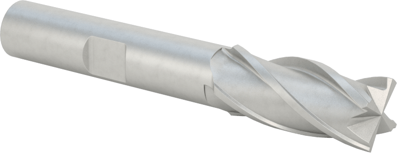 Kobalt Çelik Kare Uçlu Freze, 4 Kanallı, 7/16" Freze Çapı, 2-11/16" Toplam Uzunluk