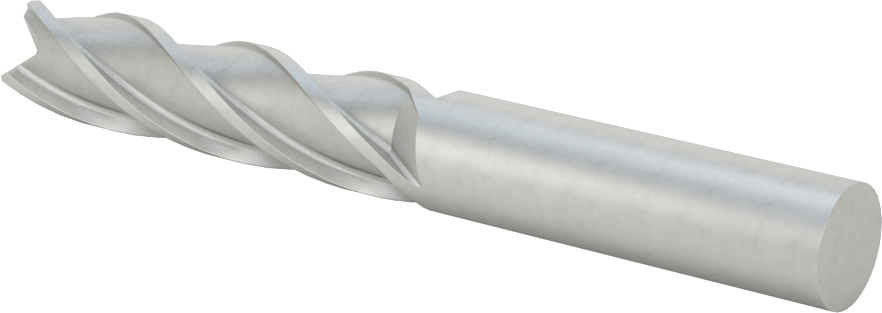 Kobalt Çelik Kare Uçlu Freze, 4 Kanallı, 1/2" Freze Çapı, 4" Toplam Uzunluk