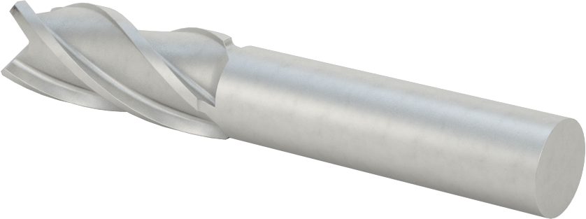 Kobalt Çelik Kare Uçlu Freze, 4 Kanallı, 9/16" Freze Çapı, 3-3/8" Toplam Uzunluk