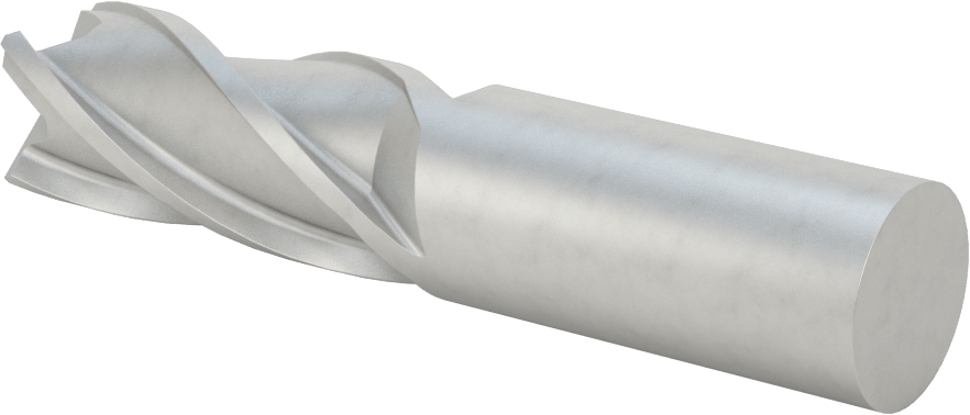 Kobalt Çelik Kare Uçlu Freze, 4 Kanallı, 7/8" Freze Çapı, 4-1/8" Toplam Uzunluk