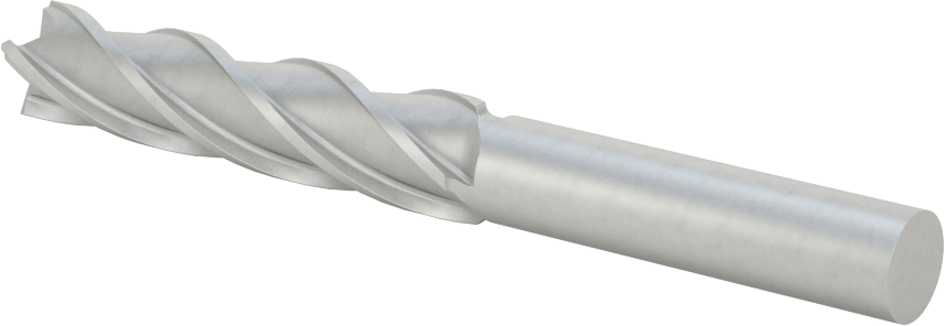 Kobalt Çelik Kare Uçlu Freze, 4 Kanallı, 7/16" Freze Çapı, 3-11/16" Toplam Uzunluk