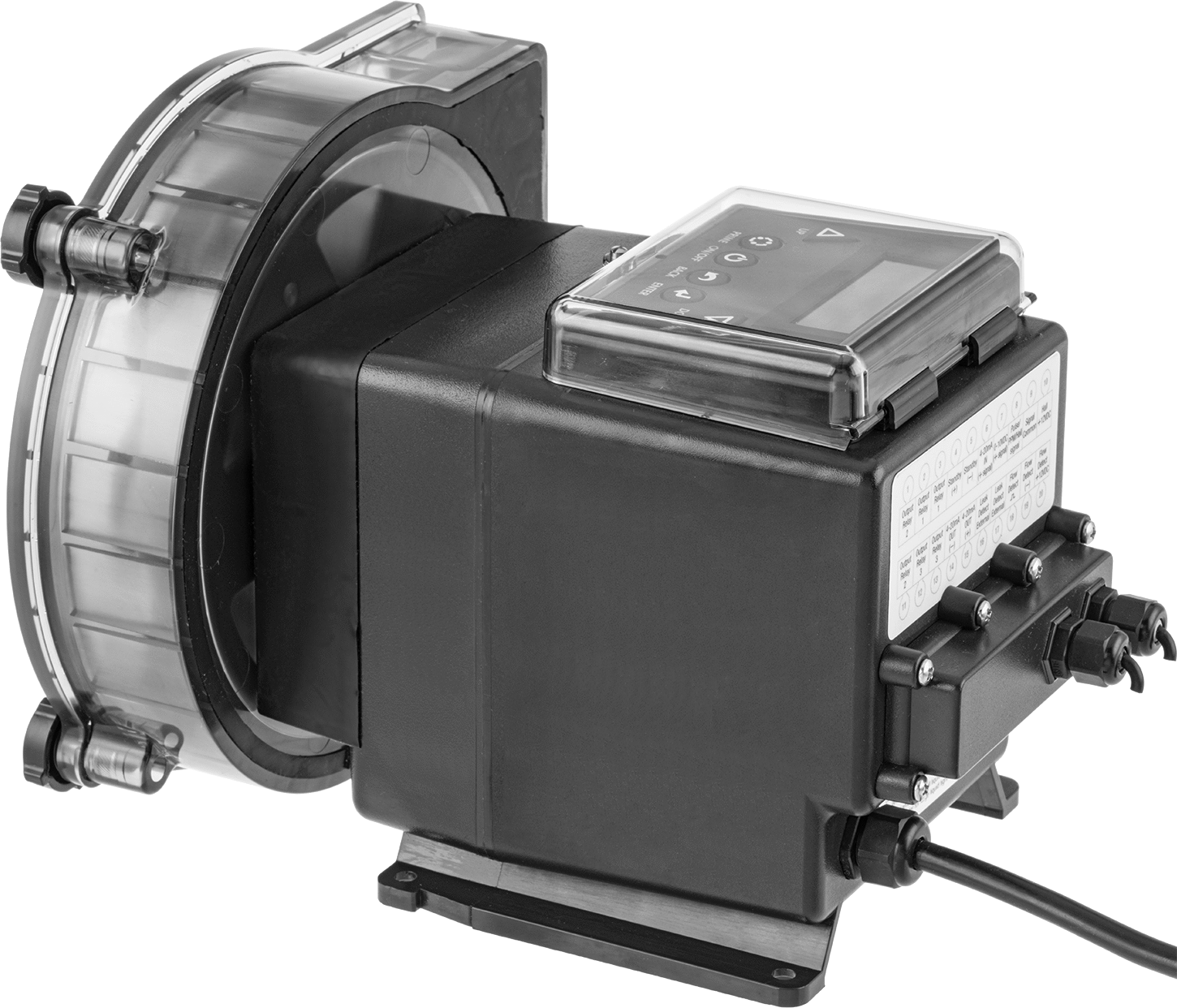 Uzaktan Ayarlı Yüksek Basınçlı Ölçüm Pompası, Kimyasallar için, 120V AC, 1,3-125,0 Galon/Gün