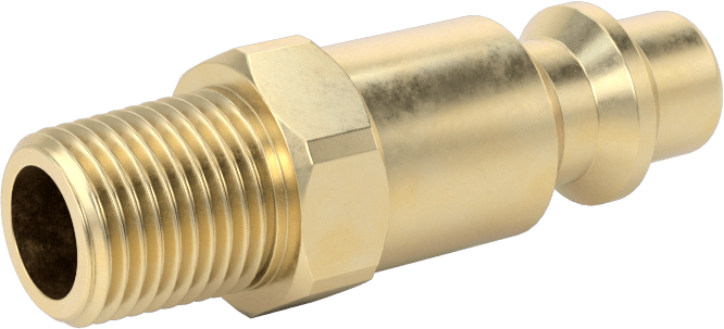 Buhar için Hızlı Ayırmalı Hortum Bağlantısı, Düz Plug, 1/4 Kaplin Boyutu, 1/8 NPT Erkek