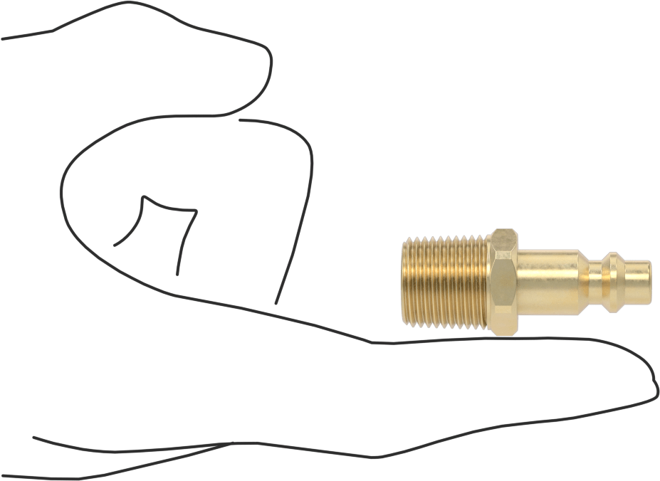 Buhar için Hızlı Ayırmalı Hortum Bağlantısı, Düz Plug, 1/4 Kaplin Boyutu, 3/8 NPT Erkek