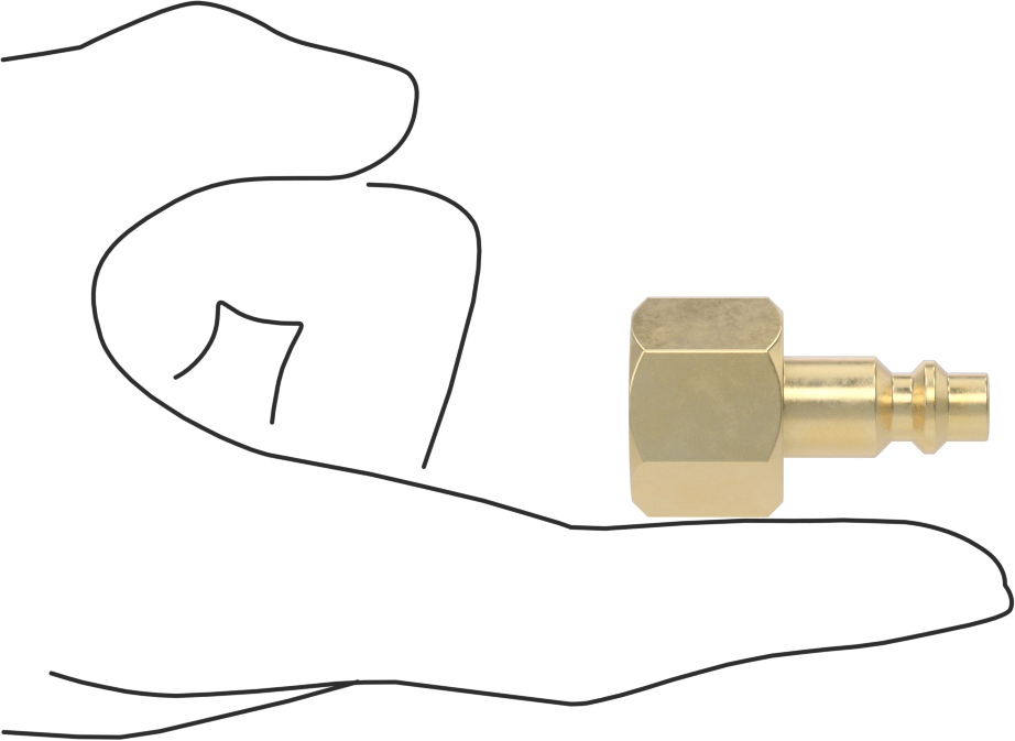 Buhar için Hızlı Ayırmalı Hortum Bağlantısı, Düz Plug, 1/4 Kaplin Boyutu, 3/8 NPT Dişi