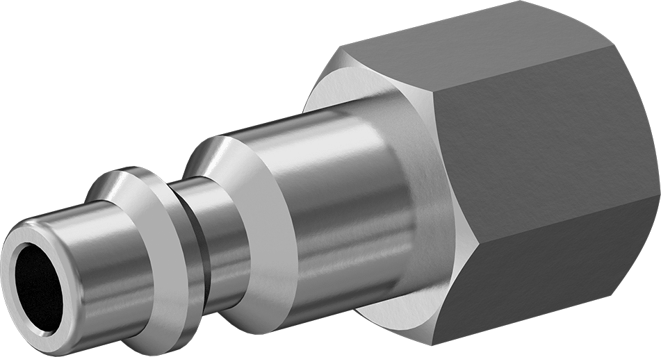 Buhar için Hızlı Ayırmalı Hortum Bağlantısı, Düz Plug, 1/4 Kaplin Boyutu, 1/4 NPT Dişi