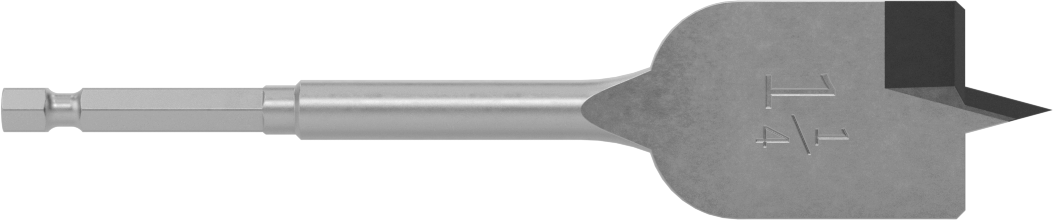 Ahşap için Düz Uçlu Matkap Ucu, 1-1/4" Boyut, 6" Toplam Uzunluk