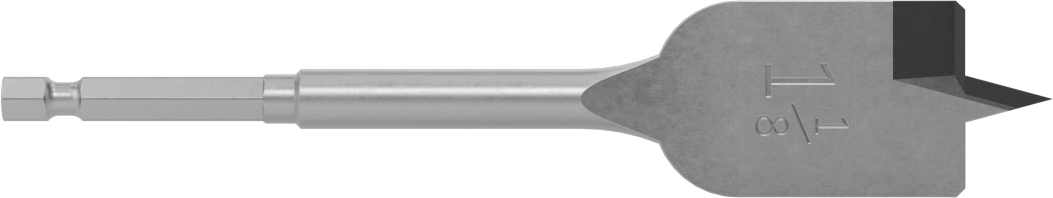 Ahşap için Düz Uçlu Matkap Ucu, 1-1/8" Boyut, 6" Toplam Uzunluk